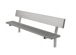 OUTDOOR ALUMINUM Outdoor Field Equipment PERMANENT HEAVY DUTY PLAYER BENCH & BACK (7'5")
